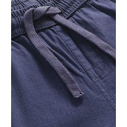Pine Kids Cotton Elastane Woven Full Length Solid Color Trousers with Cargo Pocket - Navy Blue