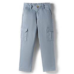 Pine Kids Cotton Woven Full Length Solid Coloured Trousers With Side Pockets - Light Blue