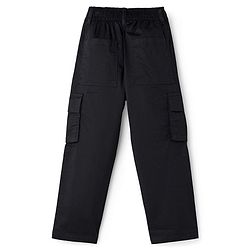 Pine Kids Cotton Elastane Full Length Solid Trouser - Black