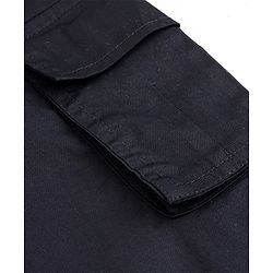 Pine Kids Cotton Elastane Full Length Solid Trouser - Black
