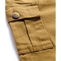 Pine Kids Cotton Elastane Woven Full Length Solid Color Trousers Cargo Pocket - Khaki
