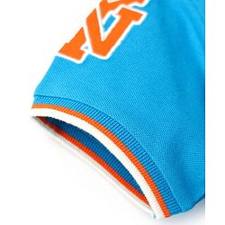 Pine Kids Cotton Knit Half Sleeves Polo T-Shirt with Awesome Text Print - Blue