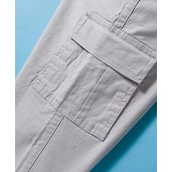 Pine Kids Woven Full Length Solid Color Trouser with Pockets - Beige