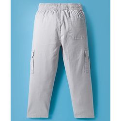 Pine Kids Woven Full Length Solid Color Trouser with Pockets - Beige
