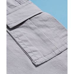 Pine Kids Woven Full Length Solid Color Trouser with Pockets - Beige