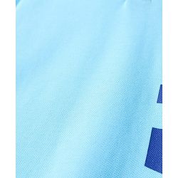 Pine Kids Cotton Knit Half Sleeves Polo T-Shirt with Player 2.0 Text Print - Light Blue