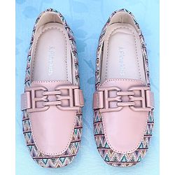 Pine Kids Slip On Ballerina with Applique with Monogram Print - Pink