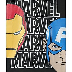 Pine Kids Marvel Single Jersey Knit Half Sleeves T-Shirt & Shorts Set with Avengers Graphics - Black