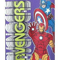 Pine Kids Marvel Single Jersey Knit Half Drop Shoulder Sleeves Oversized T-Shirt with Avengers Graphics - Purple