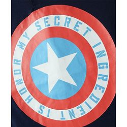 Pine Kids Marvel Single Jersey Knit Sleeveless Hooded T-Shirt with Captain America Graphics - Navy Blue