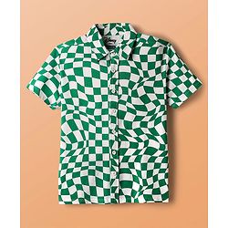 Pine Kids Disney Single Jersey Knit Half Sleeves Front & Back Mickey Mouse Graphics Shirt With T-Shirt - Green
