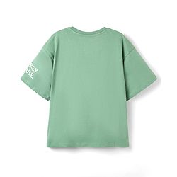 Pine Kids Marvel Single Jersey Knit Half Drop Shoulder Sleeves T-Shirt with Mickey Mouse Graphics - Olive Green