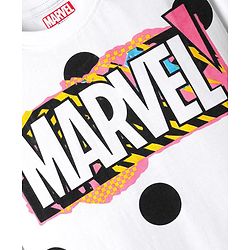 Pine Kids Marvel Single Jersey Knit Half Drop Shoulder Sleeves T-Shirt with Avengers Graphics - White