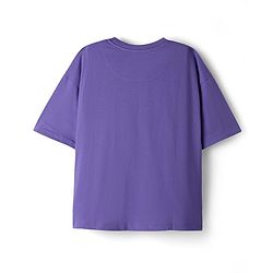 Pine Kids Disney Single Jersey Knit Half Drop Shoulder Sleeves Oversized T-Shirt with Bambi Graphics - Purple