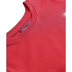 Pine Kids Cotton Knit Half Sleeves T-Shirt With Heart Print - Purple