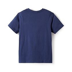 Pine Kids Cotton Knit Half Sleeves Solid Color T-Shirt - Navy Blue