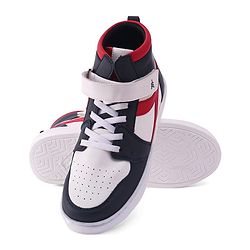 Pine Kids Velcro Closure Sneakers Shoes - White & Red