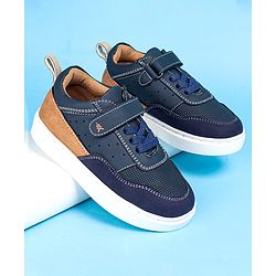 Pine Kids Casual Shoes with Velcro Closure - Navy Blue