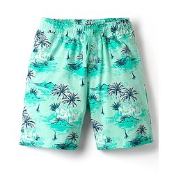 Pine Kids Single Jersey Knit Half Sleeves Night Suit With Tropical Theme Print - Teal Blue