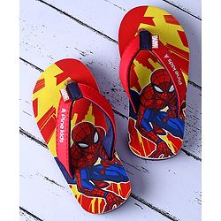 Pine Kids Marvel Slip On Flip Flops With Spider-Man Print - Red