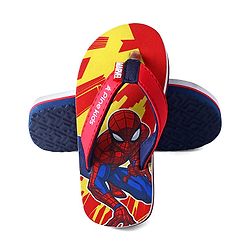 Pine Kids Marvel Slip On Flip Flops With Spider-Man Print - Red