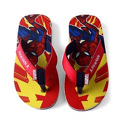 Pine Kids Marvel Slip On Flip Flops With Spider-Man Print - Red
