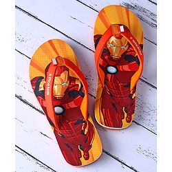 Pine Kids Marvel Slip On Flip Flops With Iron Man Print - Red