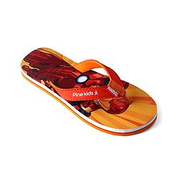 Pine Kids Marvel Slip On Flip Flops With Iron Man Print - Red