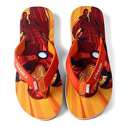 Pine Kids Marvel Slip On Flip Flops With Iron Man Print - Red