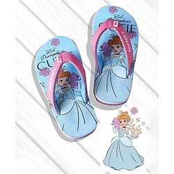 Pine Kids Disney Slip On Flip Flops With Cinderella Print - Light Blue