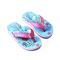Pine Kids Disney Slip On Flip Flops With Cinderella Print - Light Blue