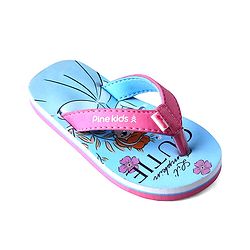 Pine Kids Disney Slip On Flip Flops With Cinderella Print - Light Blue
