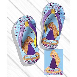 Pine Kids Disney Slip On Flip Flops With Rapunzel Print - Light Blue