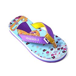 Pine Kids Disney Slip On Flip Flops With Rapunzel Print - Light Blue