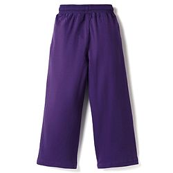 Pine Kids 100% Cotton Full Length Track Pant With Front Pockets & Text Print - Violet