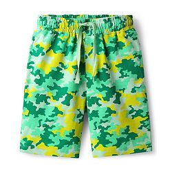 Pine Kids Single Jersey Knit Half Sleeves Shorts Night Suit With Abstract Print - Green