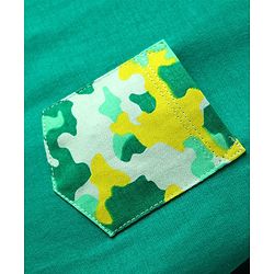 Pine Kids Single Jersey Knit Half Sleeves Shorts Night Suit With Abstract Print - Green