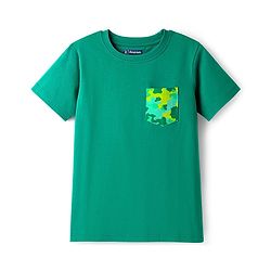 Pine Kids Single Jersey Knit Half Sleeves Shorts Night Suit With Abstract Print - Green