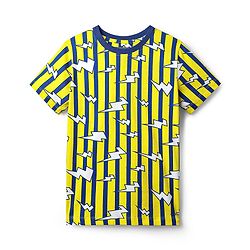 Pine Kids Single Jersey Knit Half Sleeves Co-Ord Night Suit with Stripes - Yellow