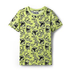 Pine Kids Single Jersey Knit Half Sleeves Co-ords Night Suit With Dino Print - Green