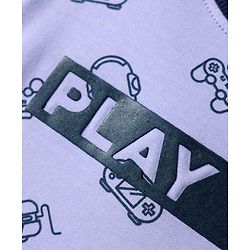 Pine Kids Single Jersey Knit Half Sleeves Co-ords Night Suit with Gaming Theme Print - Light Blue
