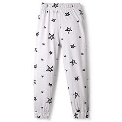 Pine Kids Single Jersey Knit Half Sleeves Night Wear With Text & Star Print - Navy Blue & Grey
