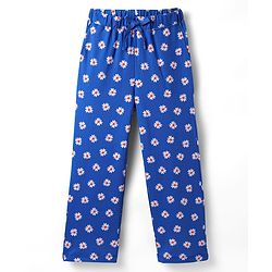 Pine Kids Single Jersey Knit Half Sleeves Co-Ord Night Suit With Floral Print - Blue