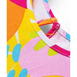Pine Kids Cotton Knit Half Sleeves Floral Printed Top - Multicolor