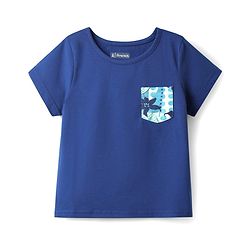 Pine Kids Single Jersey Knit Half Sleeves Night Suit with Floral Print - Navy Blue