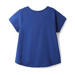 Pine Kids Single Jersey Knit Half Sleeves Night Suit with Floral Print - Navy Blue