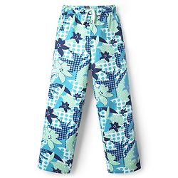 Pine Kids Single Jersey Knit Half Sleeves Night Suit with Floral Print - Navy Blue
