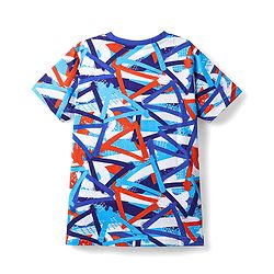 Pine Kids Single Jersey Knit Half Sleeves Co-ords Night Suit With Abstract Print - Royal Blue