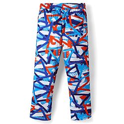 Pine Kids Single Jersey Knit Half Sleeves Co-ords Night Suit With Abstract Print - Royal Blue