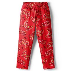 Pine Kids Single Jersey Knit Half Sleeves Night Suit  Co-ord  with Gaming Text Print - Red